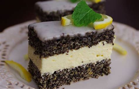 Makové rezy s citrónovou polevou