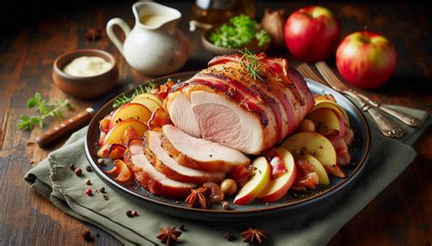 Ilustračné foto plneného bravčového karé s jablkami