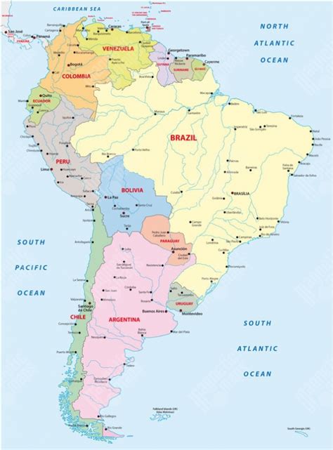 Mapa Južnej Ameriky