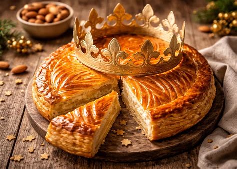 Ilustrácia Galette des Rois s figúrkou