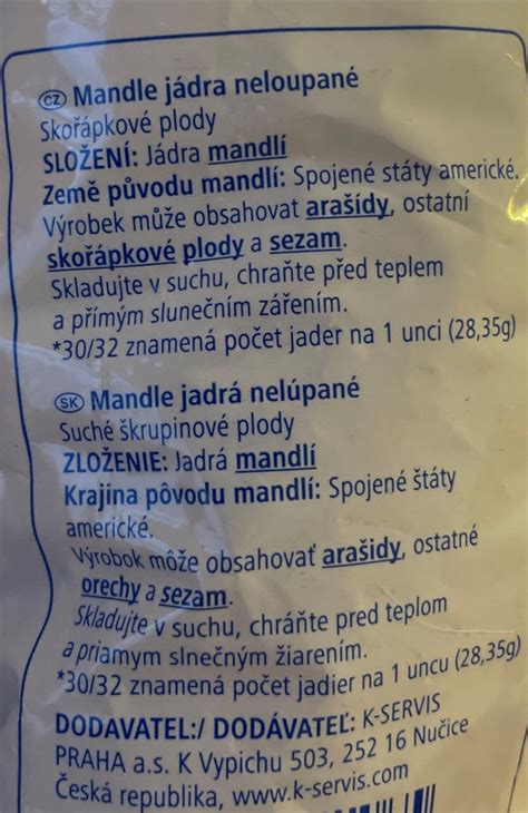 Mandle a ich nutričné hodnoty
