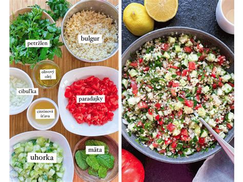 Čerstvé ingrediencie na šalát Tabbouleh
