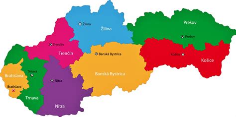 Mapa Slovenska s vyznačenými regiónmi, kde je koláč populárny