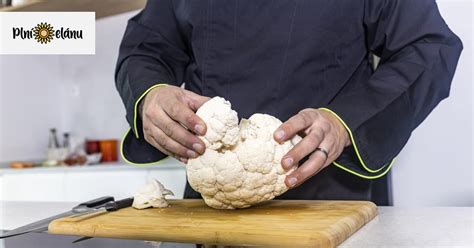 Názorný postup delenia karfiolu na ružičky