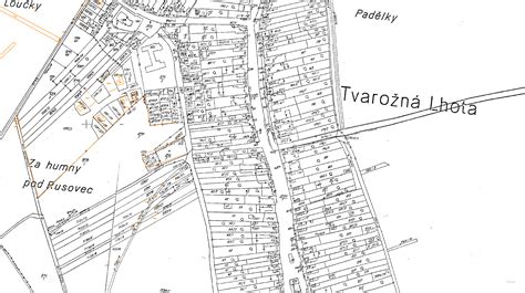 Mapa obce Tvarožná Lhota