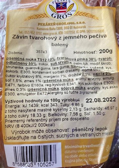 Tabuľka porovnávajúca nutričné hodnoty rôznych druhov celozrnného pečiva