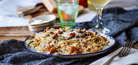 Orzo s kuriatkami a špenátom