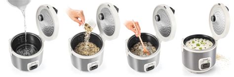 Schéma postupu varenia ryže v ryžovare