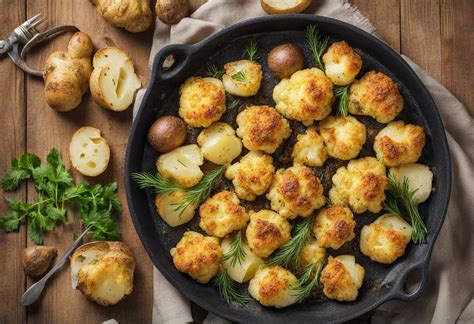 Zemiaky a karfiol pripravené na zapekanie