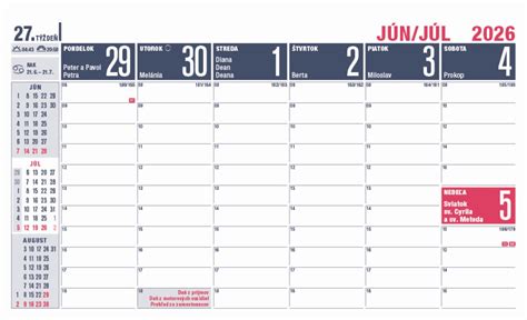 Kalendár s vyznačeným dátumom 3. jún