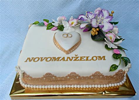 Svadobná torta s čokoládou a marcipánom