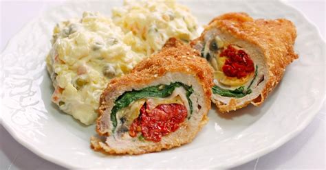 Plnené bravčové rezne s prílohou