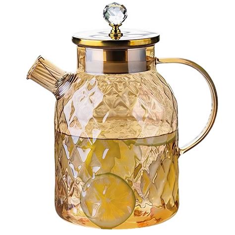 Sklenený džbán s filtrom na čaj