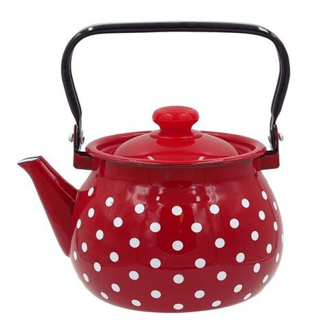 Smaltovaná kanvica s tradičným vzorom