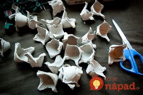 Tienidlo na lampu z kartónu od vajec