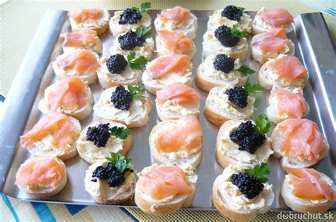 zapečené chlebíky s lososom