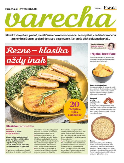 Obal časopisu Varecha s rôznorodými receptami