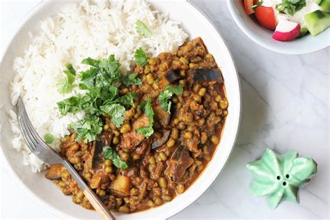 Dahl s mungo fazuľkami a baklažánom