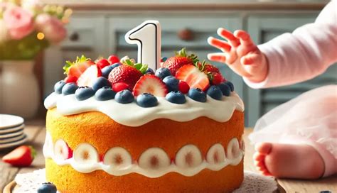 Farebná torta pre ročné dieťa s ovocím