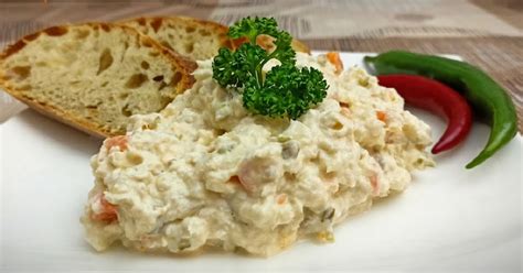 Fotografia hotovej tresky v majonéze