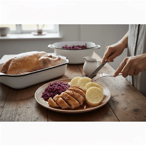 Detail chrumkavej pečenej kačice