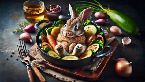 Ilustrácia králika na tanieri