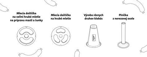 Ilustrácia rôznych nadstavcov ku kuchynskému robotu