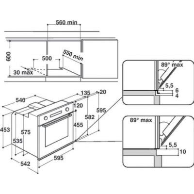 Schéma zapojenia a rozmerov rúry Whirlpool AKP 295 JA