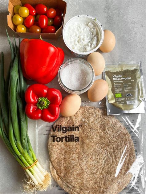 Ilustrácia tortilly a ingrediencií na quiche