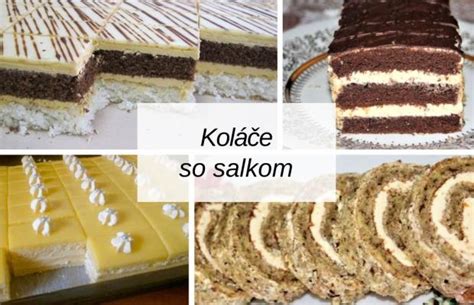 Rôzne druhy nepečených koláčov so salkom