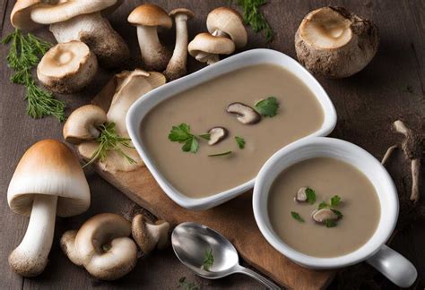 Ilustrácia taniera s polievkou z húb