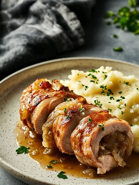 Servírovaný tanier s plnenými šampiňónmi a prílohou