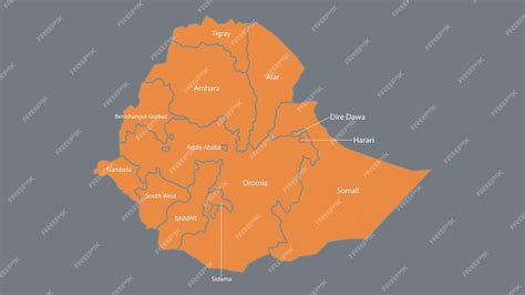 mapa Etiópie