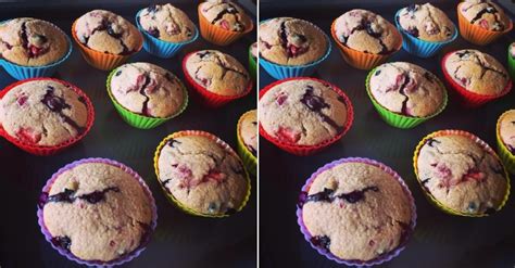 hotové muffiny z ovsených vločiek s ovocím