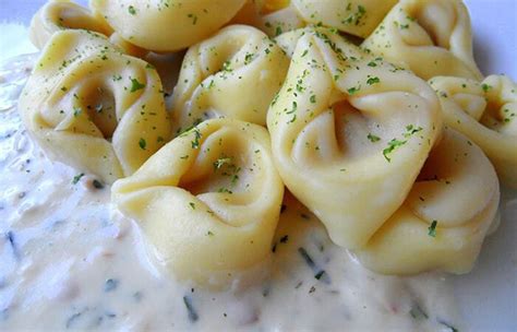 Servírované tortellini so syrovou omáčkou