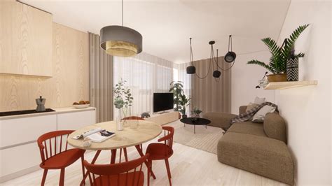interiér apartmánu s obývacou izbou a spálňou