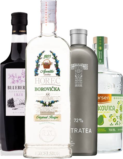 fľaše remeselných destilátov