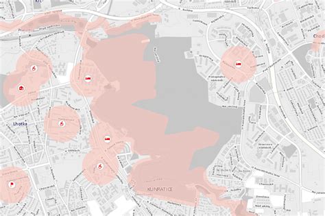 Mapa s vyznačenými reštauráciami v okolí Zázrivej