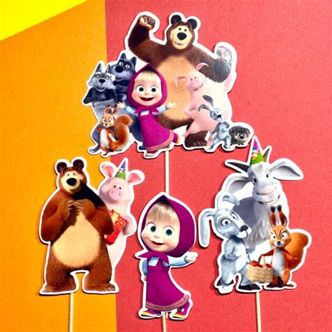 dekorácie na tortu Máša a medveď