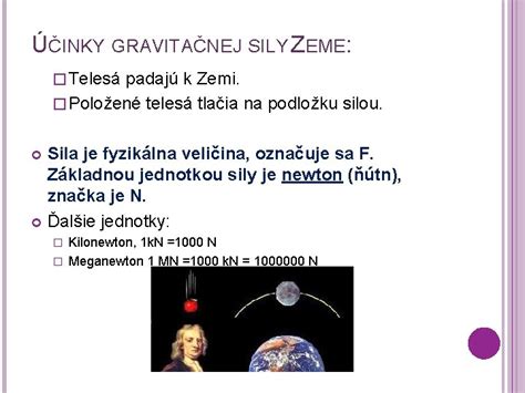 Schéma rozkladu gravitačnej sily