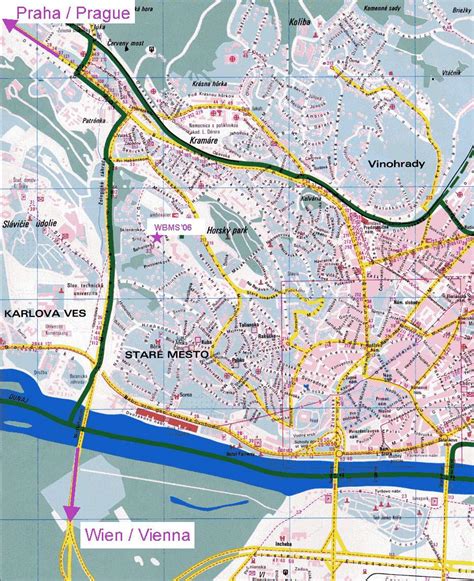 Mapa s vyznačenou ulicou Miletičova v Bratislave
