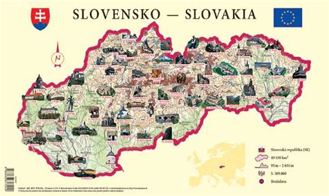 Mapa Slovenska s vyznačenými regiónmi s tradičnými jedlami z tekvice
