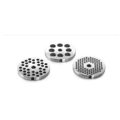 Fotografia rôznych typov mlecích nožov a sitiek pre mlynčeky na mäso