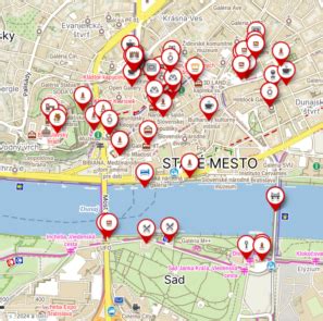 Mapa Bratislavy s vyznačenými bio predajňami