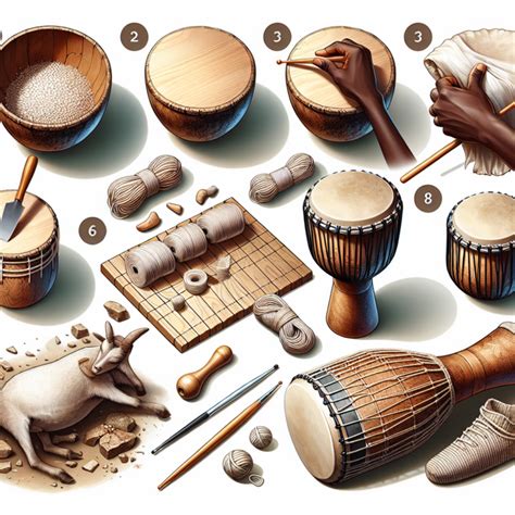Ilustrácia rôznych afrických bubnov