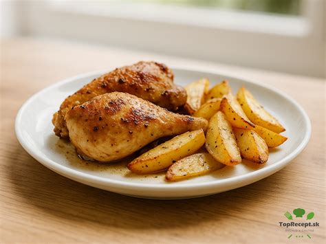 tanier s pečenými zemiakmi ozdobený bylinkami