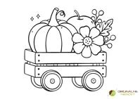 Jesenná omaľovánka s tekvicou