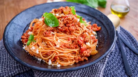 Vegánske boloňské špagety