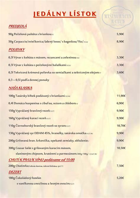 Jedálny lístok na Deň vďakyvzdania