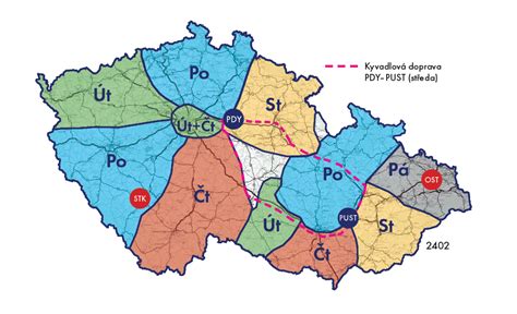 Mapa zobrazujúca oblasť rozvozu
